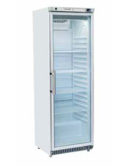 Armadio refrigerato bianco porta con doppio vetro di sicurezza temperato, con interno in ABS - 600x625x1875h