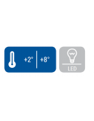 Armadio refrigerato bianco porta con doppio vetro di sicurezza temperato, con interno in ABS - 600x625x1875h