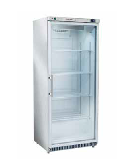 Armadio refrigerato inox porta con doppio vetro di sicurezza temperato, con interno in ABS - 775x720x1990h