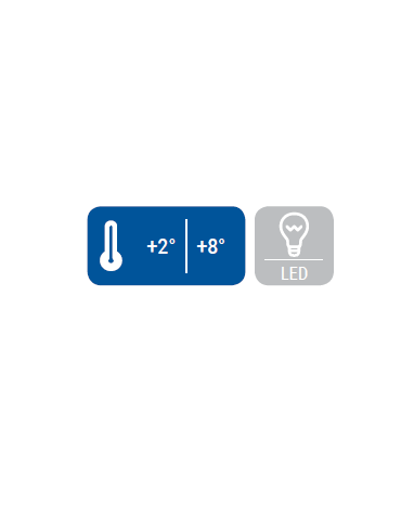 Armadio refrigerato inox porta con doppio vetro di sicurezza temperato, con interno in ABS - 775x720x1990h