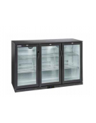 Vetrina bibite a tre ante a battente - colore esterno nero - refrigerazione ventilata - mm 1350x520x900h