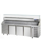 Tavolo refrigerato pizzeria completo da cm. 242x75x103/110h