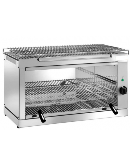 Salamandra in acciaio inox -  3200 Watt -  griglia cm 63x35 - cm 76x36x47h