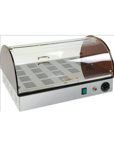 Vetrina riscaldata inox e plexiglass con 1 piano - mm 500x350x260h