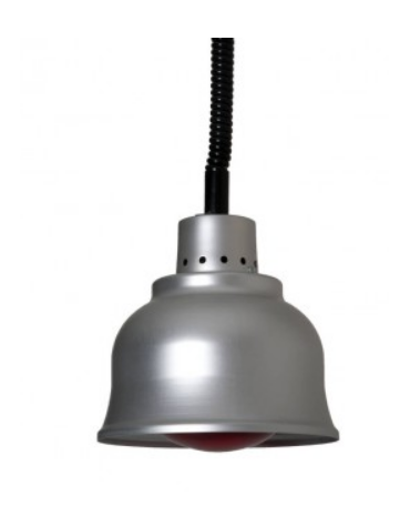 Lampada riscaldante in alluminio, potenza 250 W - diametro 225 mm con luce rossa