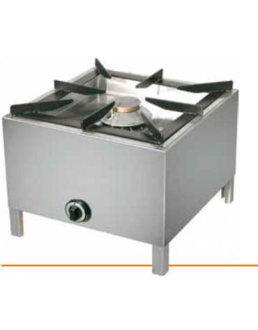 Fornellone a gas in acciaio inox - potenza 11000 W - 1 fuoco mm 605x605x460h