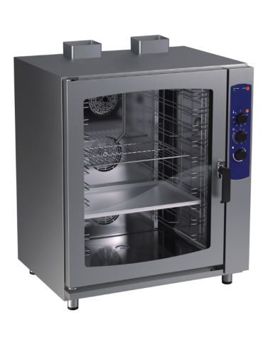 Forno a convezione a gas in acciaio inox gastronomia/pasticecria - 10 teglie - cm 92x75x113,5h