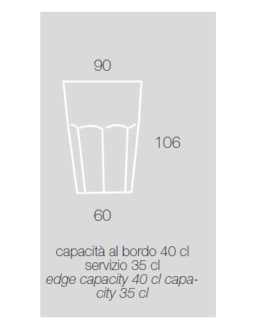 BICCHERE TUMBLER IN POLICARBONATO Capacità ml 350