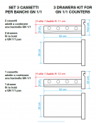 Kit 3 cassetti per tavoli refrigerati