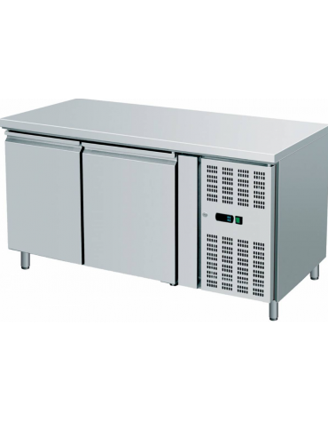 Tavolo refrigerato per pasticceria 60x40 ventilato in acciaio inox - Temperatura -2/+8°C - L1510xP800xH860mm