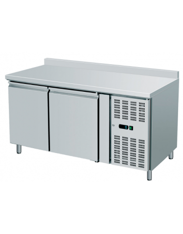 Tavolo refrigerato per pasticceria 60x40 con alzatina - ventilato in acciaio inox - Temp. -2/+8°C - L1510xP800xH960mm