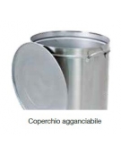 Pattumiera inox a tenuta stagna- Lt 50 - Apertura manuale