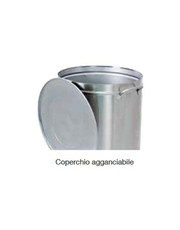 Pattumiera inox a tenuta stagna- Lt 70 - Apertura manuale