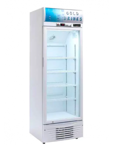 Armadio refrigerato statico ad 1 porta battente in vetro - temp da + 2° C/ + 8° C - 238 litri - L 550 mm x P 605 mm x H 1770 mm