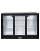 Espositore refrigerato ventilato - 3 porte scorrevoli - 320 litri -  e temp. da + 2° C/ + 8° C - mm 1345x520x900h