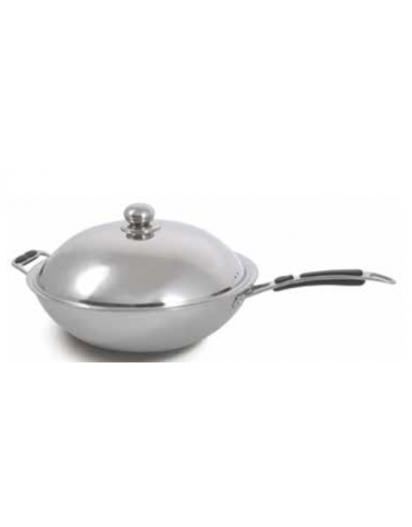 Padella per wok con in acciaio inox diametro 36 cm e altezza 11,2 cm - Diametro 36 cm