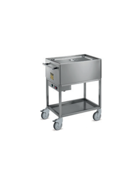 Carrello termico bagnomaria in acciaio inox 18/10 AISI 304 -  termostato meccanico - cm 71x45x90h