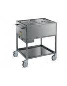 Carrello termico bagnomaria 2 vasche - in acciaio inox 18/10 AISI 304 -  GN 1/1 - termostato meccanico - cm 85x64x90h