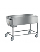 Carrello termico bagnomaria 4 vasche - acciaio inox 18/10 AISI 304 -  GN 1/1 - con griglia di appoggio -  cm 150x64x90h