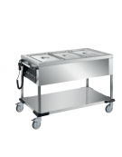 Carrello termico in acciaio inox 18/10 AISI 304 con vasche separate - termostato meccanico - cm 85x64x90h