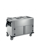 Carrello termico armadiato con vasche separate 2x1/1GN in acciaio inox 18/10 AISI 304 - vano neutro - cm 85x70x90h