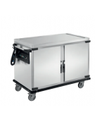 Carrello termico porta pasti con comparti stampati  in acciaio inox 18/10 AISI 304 - cm 120x70x90h