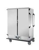 Carrello portateglie GN 2/1 o 2/1 riscaldato inox 18/10 AISI 304 - 40 bacinelle - supporto a C - cm 146x86x2000h