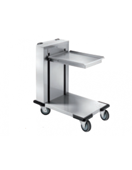 Carrello elevatore vassoi/cesti in acciaio inox 18/10 - 120/150 vassoi 53x32,5 - cm 56x80x90h