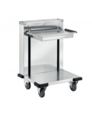 Carrello elevatore vassoi/cesti in acciaio inox 18/10 - 120/150 vassoi 57x32,5 - cm 65x56x90h