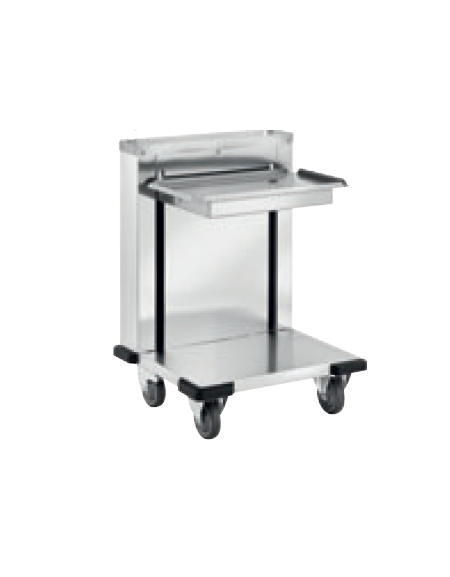 Carrello elevatore vassoi/cesti in acciaio inox 18/10 - 120/150 vassoi 57x32,5 - cm 65x56x90h