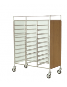 Carrello portavassoi acciaio 18/10 AISI 304 - in laminato su 3 lati - ripiano sup. e ringhierina - 10 vassoi GN - cm 45x60x154h