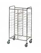 Carrello portavassoi guide universali in acciaio cromato - 11 vassoi - cm 45x60x150h