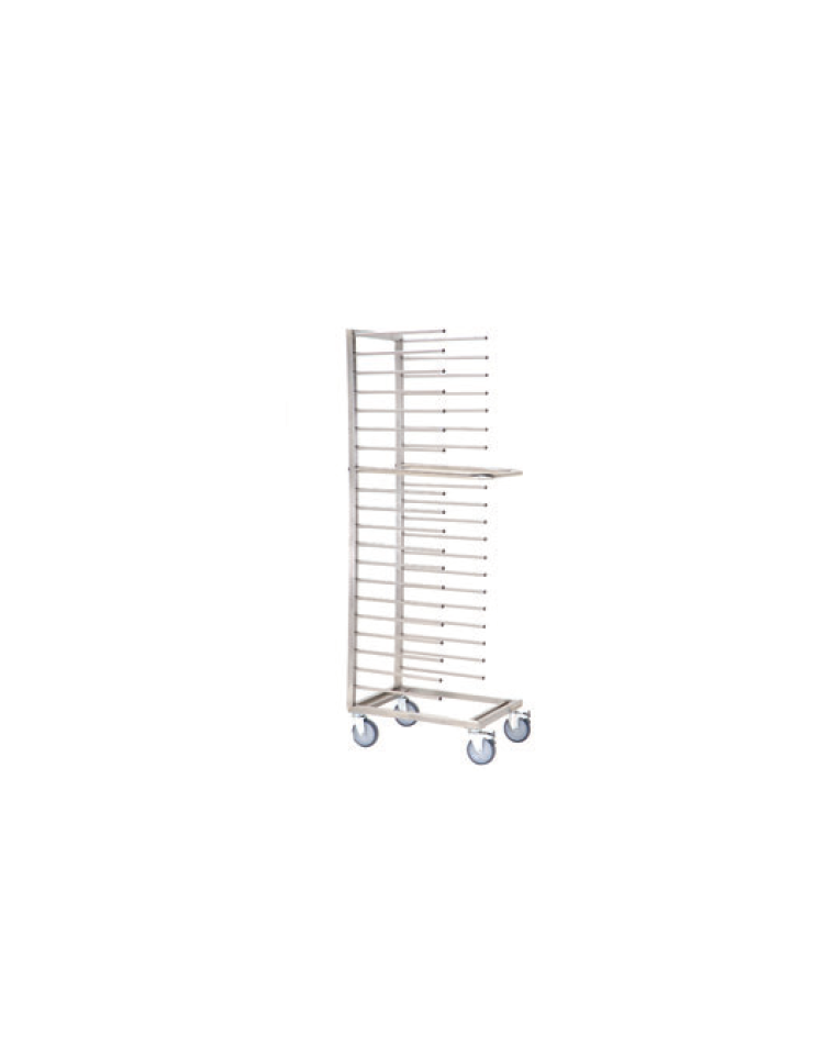 Carrello Portateglie su Ruote in Acciaio inox per Teglie 40x60 Cm 18 Posti  Teglie