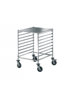 Carrello portateglie  in acciaio 18/10 AISI 304 - guide a "C" - ripiano superiore - 8 teglie GN 2/1 o 16 GN 1/1 - cm 69x60x88h