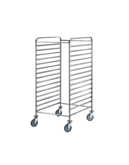 Carrello portateglie  in acciaio 18/10 AISI 304 - guide a "C" - 14 teglie GN 2/1 o 28 teglie GN 1/1 - cm 76x66x155h