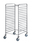 Carrello portateglie  in acciaio 18/10 AISI 304 - guide a "L" - ripiano superiore - 14 teglie 60x40 - cm 72x47x155h