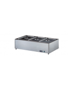 Tavola calda bagnomaria inox 18/10 AISI 304 con rubinetto di scarico - (GN ESCLUSE) - 3 GN 1/1 h 150 mm - mm 1050x580x300h