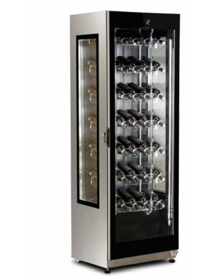 Vetrina per vino inox - 376 Lt - (+ 5° C + 15° C) - mm L x P x H: 610 x 605 x 1843