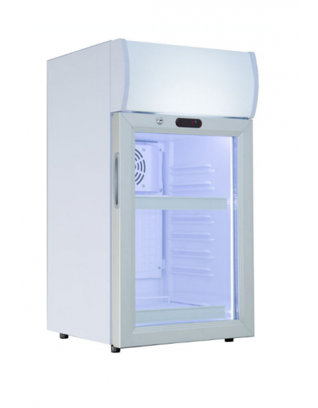 Frigo sopra banco statico con agitatore di aria - capacità 69 Lt - temperatura 0°C/+10°C - mm 420x460x793h