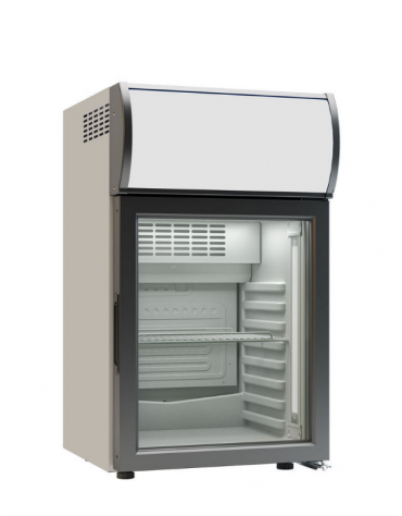 Frigo sopra banco statico per bevande con agitatore di aria - capacità 56 Lt - temperatura 0°C/+10°C - mm 435x488x740h