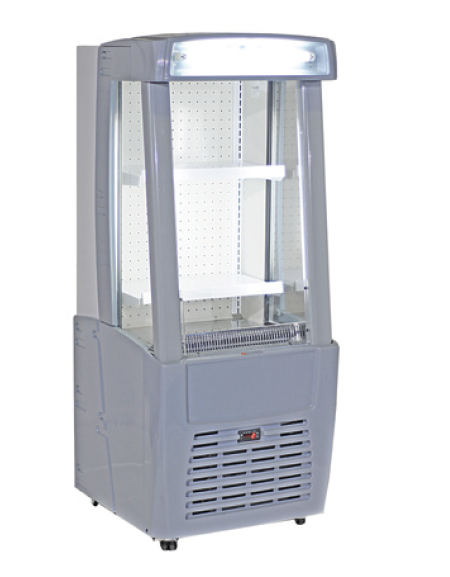 Espositore bevande ventilato in lamiera d’acciaio preverniciata - capacità 130 Lt - temperatura 0°C/+10°C - mm 630x630x1575h