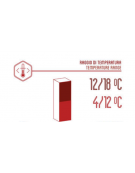 Vetrina per vini ventilata - 1 porta - capacità 275 Lt - temperatura +5°C+12°C / +12°C+20°C - mm 595x710x1270h