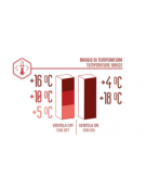 Vetrina per vini ventilata con ventola on/off - 1 porta - capacità 382 Lt - temperatura da +4°C a +18°C - mm 595x650x1860h