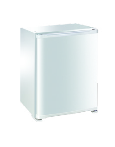 Minibar bibite a porta curva in ABS - 38 Lt., temp. +4°+8°C - mm 441x457x566h