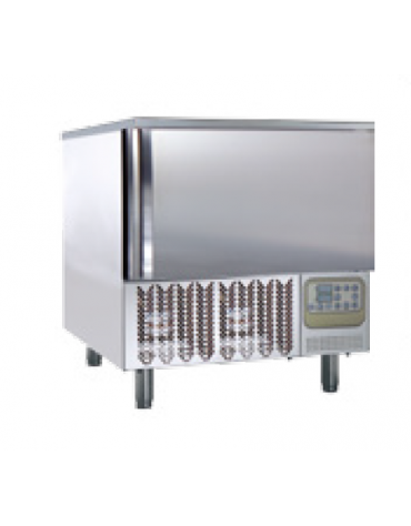 Abbattitore in acciaio inox Aisi 304 - 5 teglie GN 1/1, 60x40 - Temp. 70°C/-18°C - mm 800x800x850h