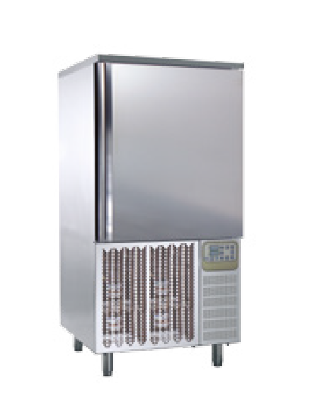 Abbattitore in acciaio inox Aisi 304 - 15 teglie GN 1/1, 60x40 - Temp. 70°C/-18°C - mm 800x830x2000h