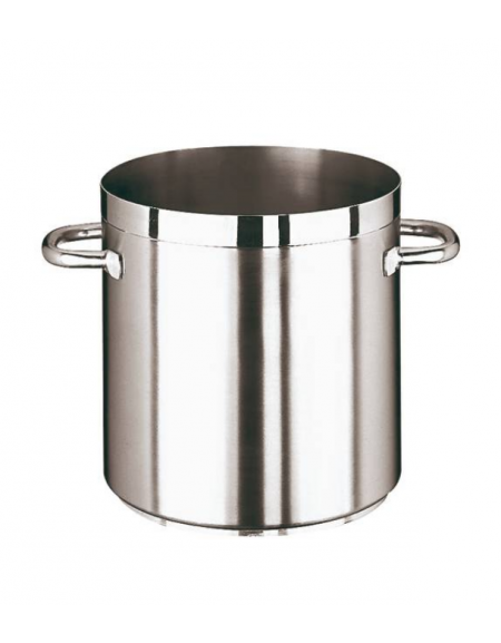 Pentola in acciaio inox con fondo termodiffusore sandwich a tre strati -  Ø cm 32 -  h cm 32 - Litri 24