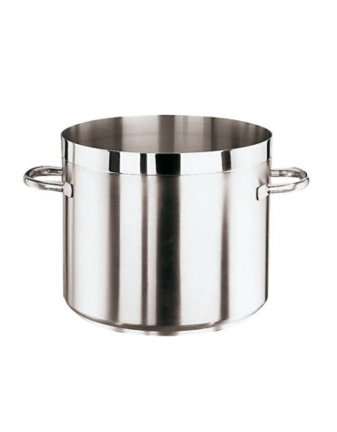 Pentola bassa in acciaio inox con fondo termodiffusore sandwich a tre strati -  Ø cm 16 -  h cm 14 - Litri 2,7