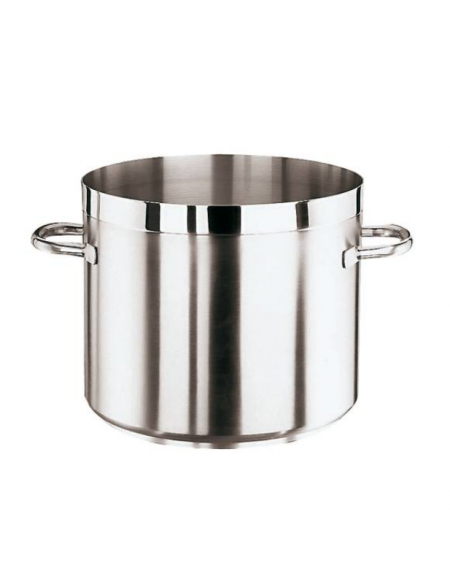 Pentola bassa in acciaio inox con fondo termodiffusore sandwich a tre strati -  Ø cm 24 -  h cm 21 - Litri 8,5