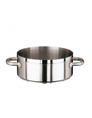 Casseruola bassa in acciaio inox con fondo termodiffusore sandwich a tre strati -  Ø cm 16 -  h cm 7,5 - Litri 1,3